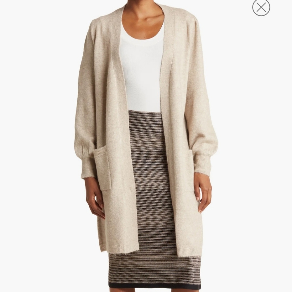Max Studio Taupe/Beige Duster Cardigan